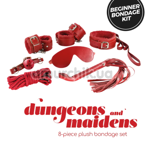 Бондажний набір Crushious Dungeons & Maidens, червоний