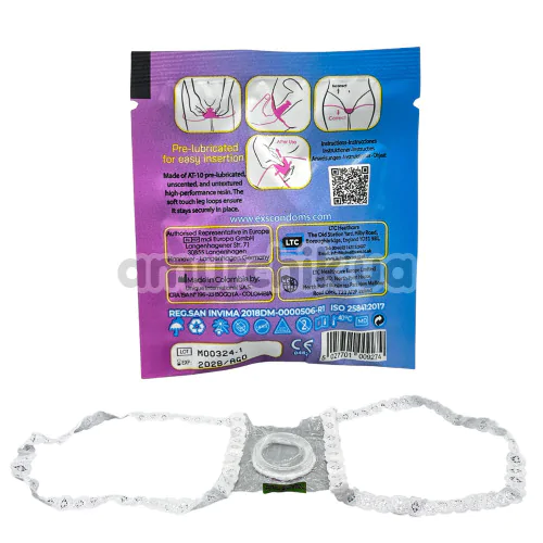 EXS Non-Latex Internal Lace Leg Loops - женский, 1 шт