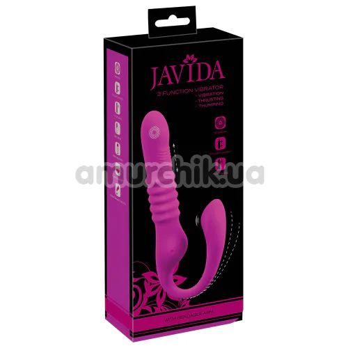 Вибратор клиторальный и для точки G с толчками Javida 3 Function Vibrator, розовый
