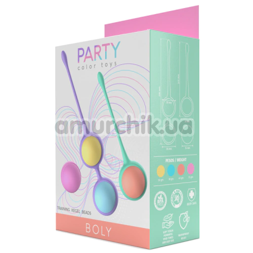 Набор вагинальных шариков Party Color Toys Boly, радужный