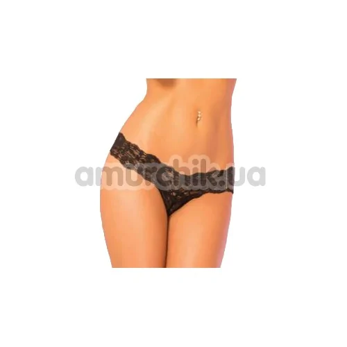 Трусики-стринги Fancy Schmancy Lace Thong, черные - Фото №1