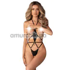 Боди Obsessive Keira Lise Сrotchless, черное - Фото №1