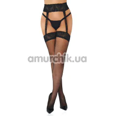 Колготки Daring Intimates Fishnet Garterbelt Stockings, черные - Фото №1