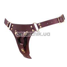 Трусики для страпона Strap-On-Me Generous Harness, бордовые - Фото №1