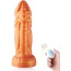 Вибратор-насадка Hismith Slightly Curved Vibrating Silicone Dildo Monster Series 8.2, золотой - Фото №2
