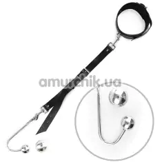 Анальний гак з нашийником і знімною кулькою Art of Sex Anal Hook Bondage Set 4, срібний - Фото №1