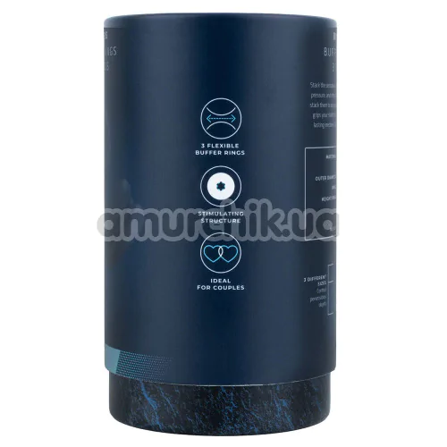 Набір ерекційних кілець для члена Boners Buffer Rings, синій