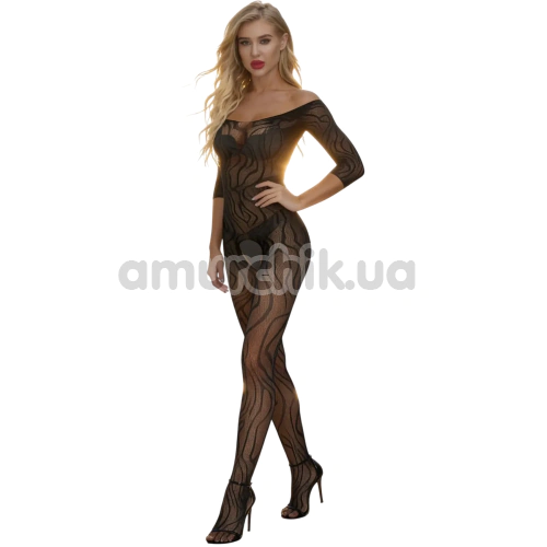 Комбинезон Star Night Off-Shoulder Crotchless Fishnet Bodystocking, черный