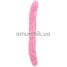 Двокінцевий фалоімітатор Hi-Rubber Born To Create Pleasure 12.8 Inch, рожевий - Фото №1