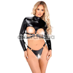 Комплект с фиксаторами для рук Bad Kitty Naughty Toys Shirt With Thong, черный: топ + трусики-стринги - Фото №1