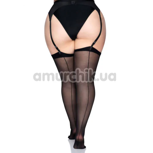 Чулки Leg Avenue Lynn Sheer Backseam Stockings, черные