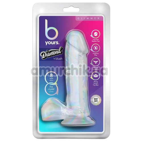 Фаллоимитатор B Yours Diamond Glimmer 8, прозрачный