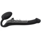 Безремневой страпон Strap-On-Me Silicone Bendable Strap-On S, черный - Фото №1