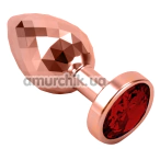 Анальна пробка з червоним кристалом Seamless Butt Plug Starting Medium, рожево-золота - Фото №1