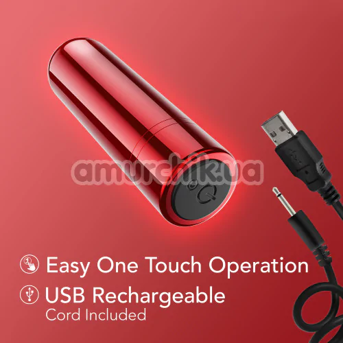 Клиторальный вибратор Kool Vibes Rechargeable Bullet, красный
