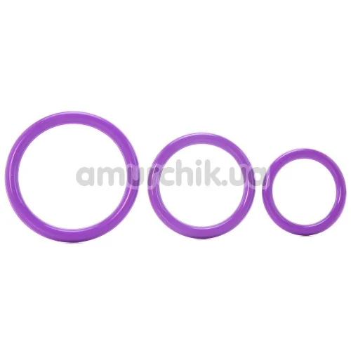 Набор эрекционных колец Fantasy C-Ringz Silicone 3-Ring Stamina Set, фиолетовый