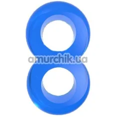 Эрекционное кольцо Get Lock Duo Cock 8 Ball Ring, голубое - Фото №1