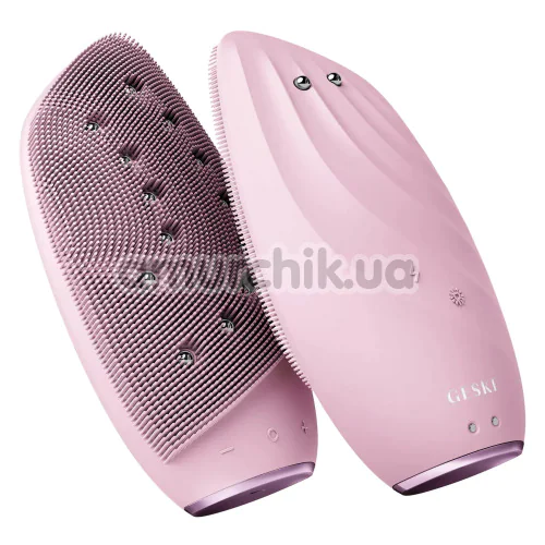 Щетка для лица Geske Sonic Thermo Facial Brush & Face-Lifter 8 in 1, светло-розовая - Фото №1