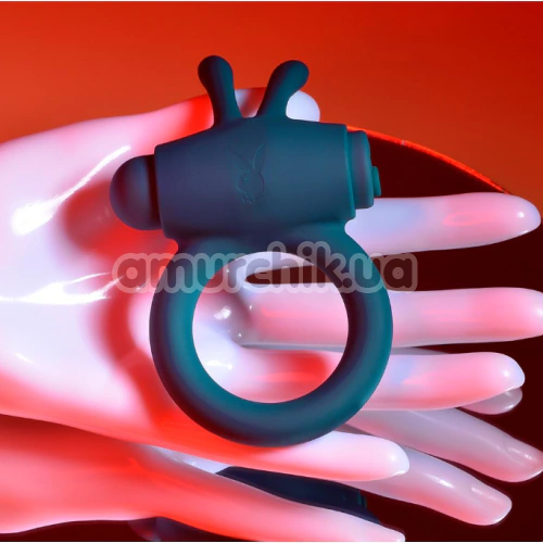 Виброкольцо для члена Playboy Pleasure Bunny Buzzer, зеленое