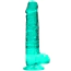 Фалоімітатор Realrock Crystal Clear Dildo Realistic 8, зелений - Фото №1
