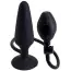 Анальный расширитель Silicone Pleasure Inflatable Butt Plug L, черный - Фото №1