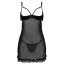 Комплект Passion Free Your Senses Marina Chemise, черный: пеньюар + трусики-стринги - Фото №3