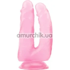 Подвійний фалоімітатор Hi-Rubber Born To Create Pleasure 6.3, рожевий - Фото №1