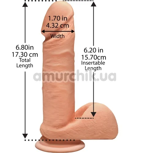 Фаллоимитатор The D Perfect D 7 Inch With Balls Ultraskyn, телесный