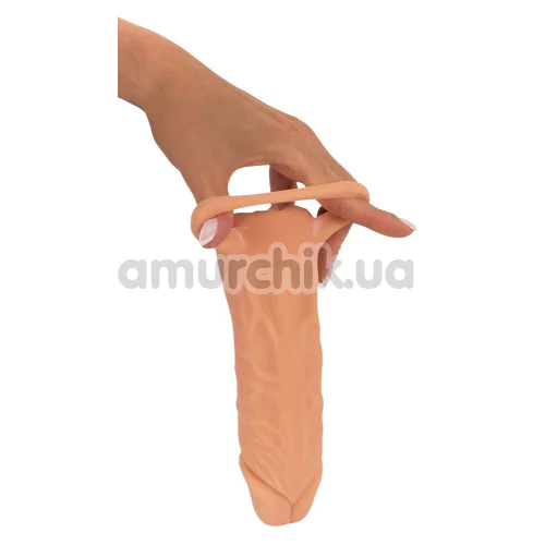 Мастурбатор-насадка Nature Skin 2 in 1 Extension + Masturbator M, тілесний