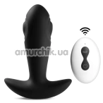 Анальна пробка з вібрацією та пульсацією Reggie Anal Plug, чорна - Фото №1