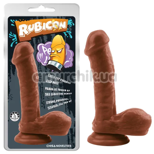 Фалоімітатор Rubicon Gentle Black Penis 7.5, коричневий