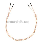 Затискачі для сосків Magic Shiver Nipple Clamps with Chain, золоті - Фото №1