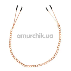 Зажимы для сосков Magic Shiver Nipple Clamps with Chain, золотые - Фото №1