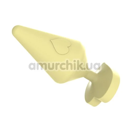 Анальная пробка MisSweet Luv Heart Plug Small, желтая