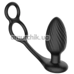 Анальная пробка с вибрацией, ротацией и эрекционным кольцом Nexus Tornado Cock and Ball Ring, черная - Фото №1