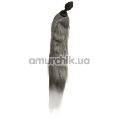 Анальная пробка с хвостом лисы Loveshop S, черная - Фото №1