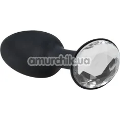 Анальная пробка Crystal Amulet Silicone Butt Plug Small, черная - Фото №1