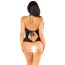 Боди Leg Avenue Lace Floral Lace Halter Teddy With Flutter Accent, черное - Фото №5