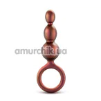 Анальная пробка Anal Adventures Matrix Beaded Loop Plug, оранжевая - Фото №1