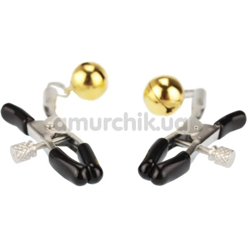 Зажимы для сосков Nipple Golden Bells с колокольчиками, золотые