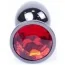 Анальна пробка з червоним кристалом Exclusivity Jewellery Dark Silver Plug, срібна - Фото №2