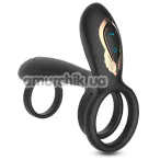 Насадка на пенис с вибрацией и ротацией Crushious Tornado, черная - Фото №1