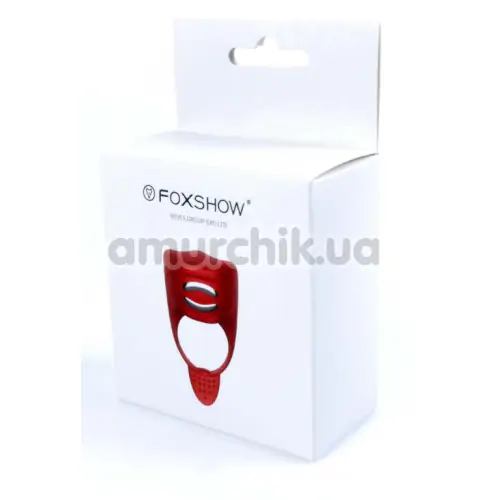 Виброкольцо для члена с электростимуляцией FoxShow Silicone Vibrating Ring With Electro Stim, красное