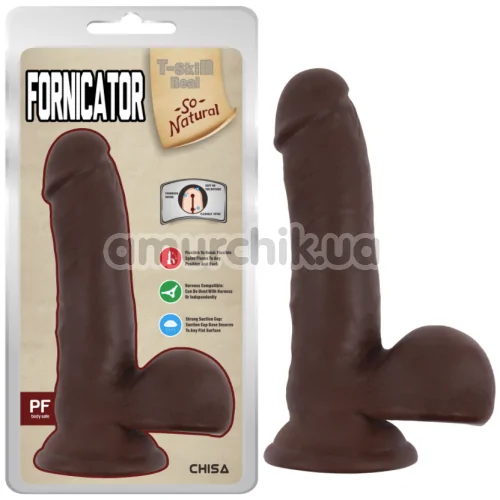 Фаллоимитатор T-skin ReaL Fornicator, коричневый