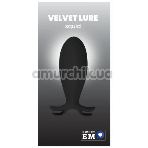 Анальна пробка з вібрацією Sweet Em Velvet Lure Squid, чорна