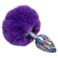 Анальна пробка з фіолетовим хвостиком Alume Floral Metal Plug With Tail S, синя - Фото №3