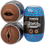 Мастурбатор Lovetoy Slider Double-Ended Masturbator Vagina and Mouth, коричневий - Фото №1