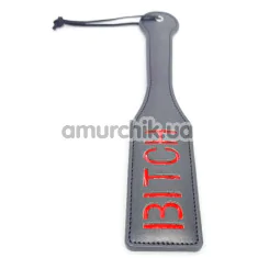 Шльопалка DS Fetish Paddle Bitch квадратна, чорна - Фото №1