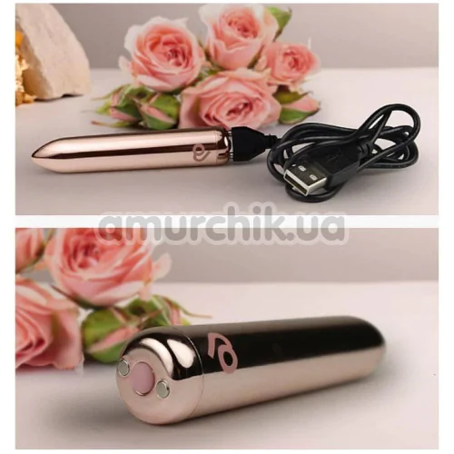 Клиторальный вибратор Rocks-Off Golden Rose, золотой