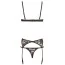 Комплект Cottelli Collection Lingerie Half-cup Bra Set черный: бюстгальтер + трусики-стринги + пояс для чулок - Фото №4
